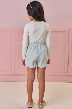 CONJUNTO INFANTIL KUKIÊ BLUSA EM CANELADO E SHORTS EM TWEED COMFY - 90917
