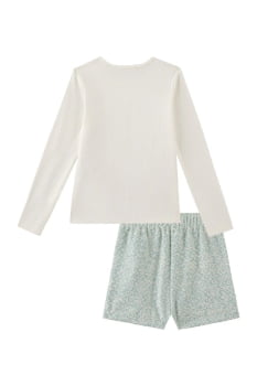 CONJUNTO INFANTIL KUKIÊ BLUSA EM CANELADO E SHORTS EM TWEED COMFY - 90917