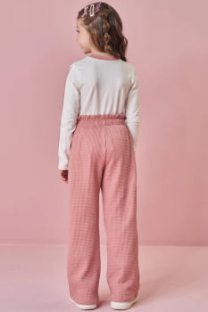 CONJUNTO INFANTIL KUKIÊ BLUSA EM COTTON E CALÇA EM MALHA BIG WAFFLE - 91718