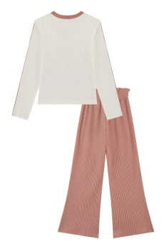 CONJUNTO INFANTIL KUKIÊ BLUSA EM COTTON E CALÇA EM MALHA BIG WAFFLE - 91718