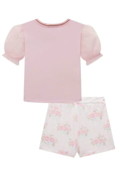 CONJUNTO INFANTIL KUKIÊ BLUSA EM COTTON E SHORT SAIA EM MOLECOTTON - 78357