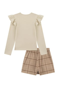 CONJUNTO INFANTIL KUKIÊ BLUSA EM COTTON E SHORT SAIA EM MOLECOTTON - 90231