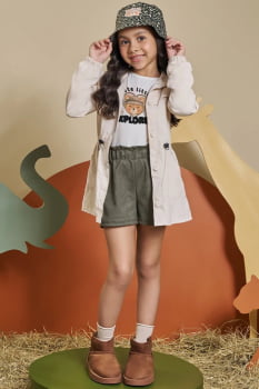 CONJUNTO INFANTIL KUKIÊ BLUSA EM COTTON E SHORTS EM COTELÊ - 90651