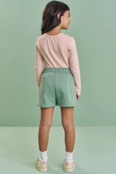 CONJUNTO INFANTIL KUKIÊ BLUSA EM COTTON ESTAMPADA E SHORTS EM MOLETOM COM PELÚCIA - 89586