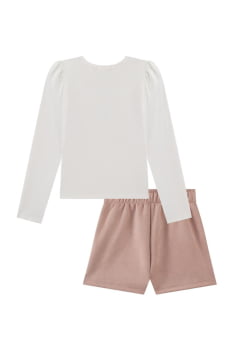 CONJUNTO INFANTIL KUKIÊ BLUSA EM MALHA POWER E SHORTS EM MALHA SCUBA SUEDE - 91839