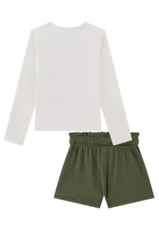 CONJUNTO INFANTIL KUKIÊ BLUSA EM MALHA POWER E SHORTS EM SOFT LINE - 91679