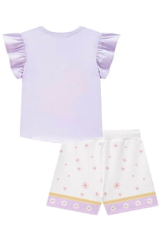 CONJUNTO INFANTIL KUKIÊ BLUSA EM MEIA MALHA E SHORT SAIA EM JACQUARD CATARINA - 75837