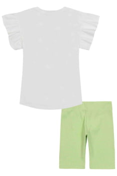 CONJUNTO INFANTIL KUKIÊ BLUSA EM MEIA MALHA E SHORTS CICLISTA EM RIBANA - 87374
