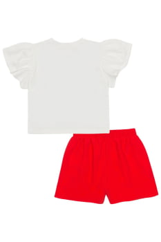 CONJUNTO INFANTIL KUKIÊ BLUSA EM MEIA MALHA E SHORTS EM CREPE - 86199