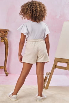 CONJUNTO INFANTIL KUKIÊ BLUSA EM MEIA MALHA E SHORTS EM MOLETOM LINHO SEM PELÚCIA - 77977