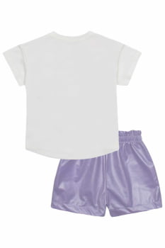 CONJUNTO INFANTIL KUKIÊ BLUSA EM MEIA MALHA E SHORTS EM NYLON CUPRO - 88000