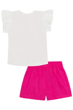 CONJUNTO INFANTIL KUKIÊ BLUSA EM MEIA MALHA E SHORTS EM SARJA - 87678