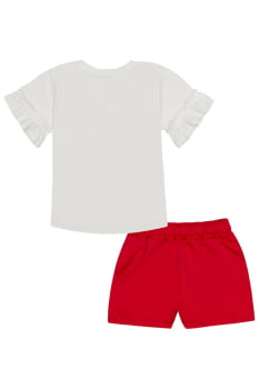 CONJUNTO INFANTIL KUKIÊ BLUSA EM MEIA MALHA E SHORTS EM SUPER CETIM - 87350