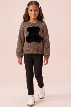 CONJUNTO INFANTIL KUKIÊ BLUSÃO EM CHENILLE E CALÇA EM FLY TECH - 94137