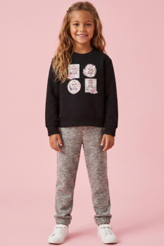 CONJUNTO INFANTIL KUKIÊ BLUSÃO EM MALHA DOWN LOWN E CALÇA EM MALHA TRICOT - 97495