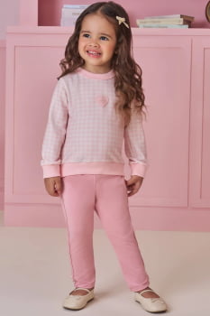 CONJUNTO INFANTIL KUKIÊ BLUSÃO EM MOLETOM COM PELÚCIA E CALÇA LEGGING EM TERMOSKIN - 92142