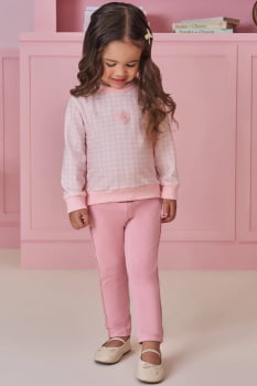 CONJUNTO INFANTIL KUKIÊ BLUSÃO EM MOLETOM COM PELÚCIA E CALÇA LEGGING EM TERMOSKIN - 92142