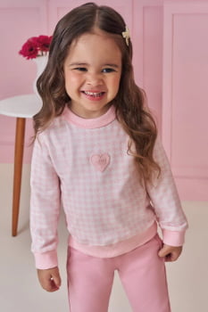 CONJUNTO INFANTIL KUKIÊ BLUSÃO EM MOLETOM COM PELÚCIA E CALÇA LEGGING EM TERMOSKIN - 92142