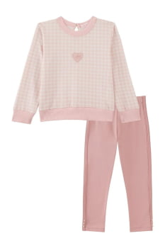 CONJUNTO INFANTIL KUKIÊ BLUSÃO EM MOLETOM COM PELÚCIA E CALÇA LEGGING EM TERMOSKIN - 92142