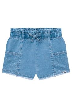 CONJUNTO INFANTIL KUKIÊ BODY EM CANELADO MAUÍ E SHORTS EM JEANS LIZ - 74520