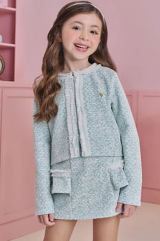 CONJUNTO INFANTIL KUKIÊ CASAQUETO E SHORT-SAIA EM TWEED COMFY - 90922