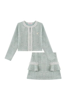 CONJUNTO INFANTIL KUKIÊ CASAQUETO E SHORT-SAIA EM TWEED COMFY - 90922