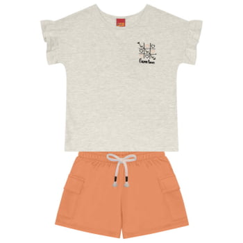 CONJUNTO INFANTIL KYLY BLUSA COM ESTAMPA GAME LOVER E SHORT EM MOLETINHO - 1000262