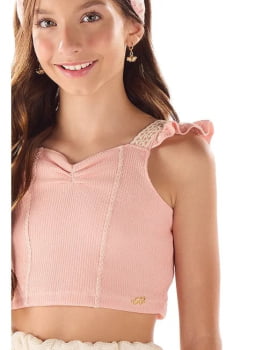 CONJUNTO INFANTIL MENINA ANJO BLUSA E CALÇA WIDE LEG EM MALHA TRICOT ROSÊ - 4600047 CONJUNTO INFANTIL MENINA ANJO BLUSA E CALÇA WIDE LEG EM MALHA TRICOT ROSÊ - 4600047