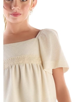 CONJUNTO INFANTIL MENINA ANJO BLUSA EM MALHA TRICOT E SHORTS EM MOLETOM VERDE -4500084