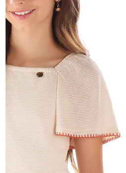 CONJUNTO INFANTIL MENINA ANJO BLUSA EM MALHA TRICOT TEXTURIZADA E SHORT-SAIA TERRACOTA - 4450075 CONJUNTO INFANTIL MENINA ANJO BLUSA EM MALHA TRICOT TEXTURIZADA E SHORT-SAIA TERRACOTA - 4450075