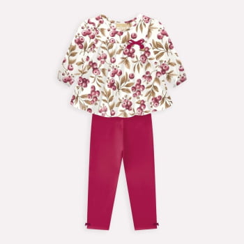 CONJUNTO INFANTIL MENINA MILON BLUSA ESTAMPA MIRTILOS E CALÇA LEGGING - 2000759