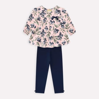 CONJUNTO INFANTIL MENINA MILON BLUSA ESTAMPA MIRTILOS E CALÇA LEGGING - 2000759
