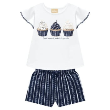 CONJUNTO INFANTIL MILON BLUSA E SHORT ESTAMPA DOCES MOMENTOS PARA A VIDA - 2000378