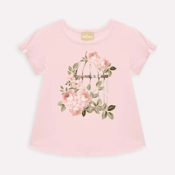 CONJUNTO INFANTIL MILON BLUSA E SHORT ESTAMPA FLORES - 2000948