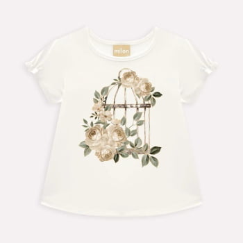 CONJUNTO INFANTIL MILON BLUSA E SHORT ESTAMPA FLORES - 2000948