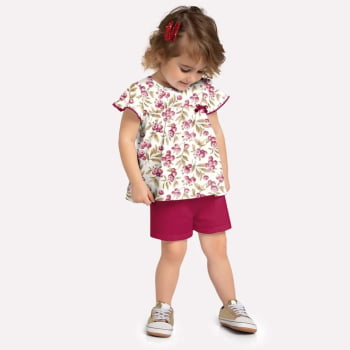 CONJUNTO INFANTIL MILON BLUSA ESTAMPA MIRTILOS E SHORT EM MOLETINHO - 2000949