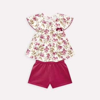 CONJUNTO INFANTIL MILON BLUSA ESTAMPA MIRTILOS E SHORT EM MOLETINHO - 2000949