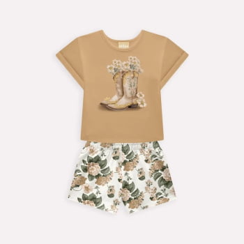 CONJUNTO INFANTIL MILON CLOPPED E SHORT ESTAMPADO - 2000962