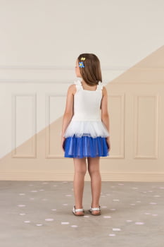 CONJUNTO INFANTIL MON SUCRÉ BLUSA EM RIBANA COM BORDADO E SAIA EM TULE - 51138025088