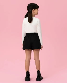 CONJUNTO INFANTIL MON SUCRÉ BLUSA MANGA LONGA ESTAMPADA E SHORT SAIA - 51138028280