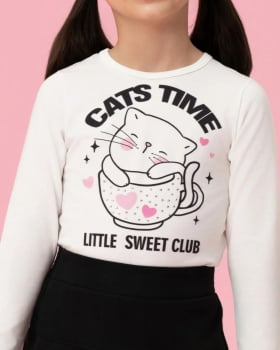 CONJUNTO INFANTIL MON SUCRÉ BLUSA MANGA LONGA ESTAMPADA E SHORT SAIA - 51138028280