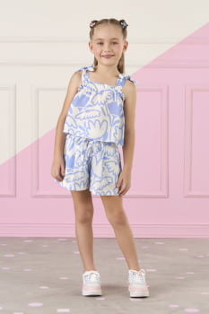 CONJUNTO INFANTIL MON SUCRÉ EM VISCOSE  ESTAMPADO AZUL - 51138025008