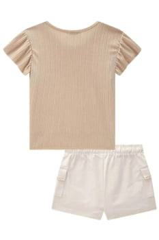 CONJUNTO INFANTIL NFANTI BLUSA BODY E SHORT EM SARJA COM ELASTANO - 85563