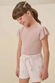 CONJUNTO INFANTIL NFANTI BLUSA BODY E SHORT EM SARJA COM ELASTANO - 85563
