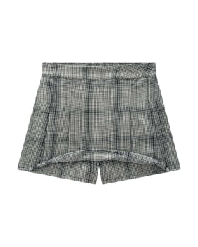 CONJUNTO INFANTIL NINA GO BLUSA BOXY EM MOLETINO E O SHORT SAIA EM ALFAIATARIA XADREZ - 2251034