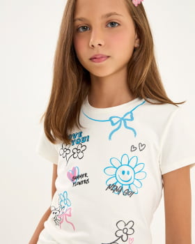 CONJUNTO INFANTIL NINA GO BLUSA EM COTTON E SHORT EM MOLETINHO - 2254023 CONJUNTO INFANTIL NINA GO BLUSA EM COTTON E SHORT EM MOLETINHO - 2254023