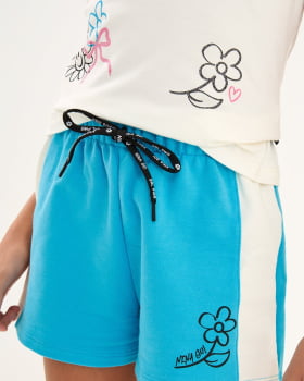 CONJUNTO INFANTIL NINA GO BLUSA EM COTTON E SHORT EM MOLETINHO - 2254023