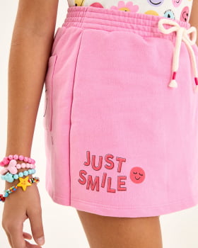 CONJUNTO INFANTIL NINA GO BLUSA EM COTTON ESTAMPADA E SHORT-SAIA EM MOLETINHO - 2254022