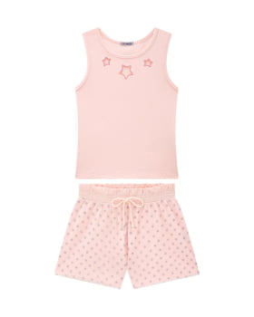 CONJUNTO INFANTIL NINA GO REGATA EM COTTON E SHORT CLOCHARD EM COTTON COM TULE - 2254046 CONJUNTO INFANTIL NINA GO REGATA EM COTTON E SHORT CLOCHARD EM COTTON COM TULE - 2254046