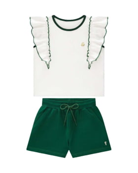 CONJUNTO INFANTIL ONDA MARINHA REGATA EM RIBANA CANELADA E SHORT EM MOLETINHO - 1254059